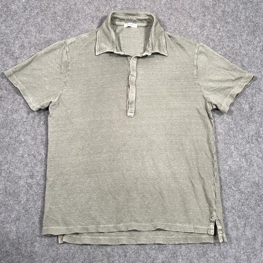 Boglioli Polo Shirt Men's 100% Linen Short Sleeve Made in Italy Milano Size L